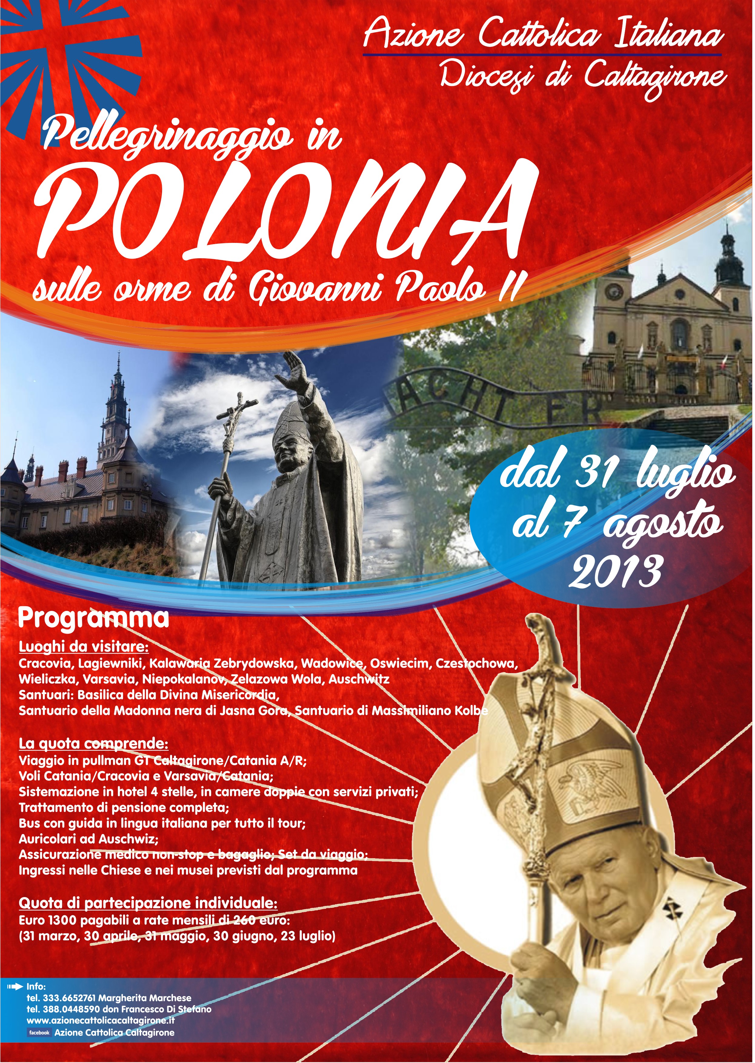 locandina pellegrinaggio in Polonia
